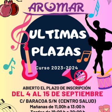 Abierto el plazo de inscripción curso 2023-2024. ¡Últimas Plazas!